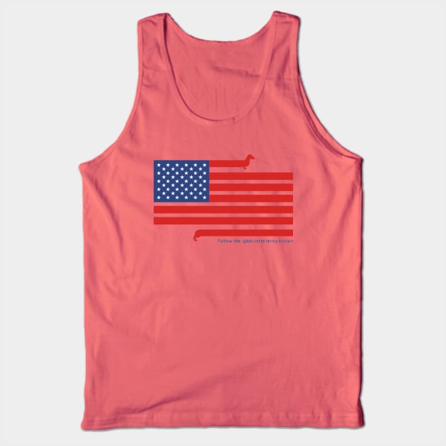 Flag of the United States of America Dachshund Tank Top by Long-N-Short-Shop